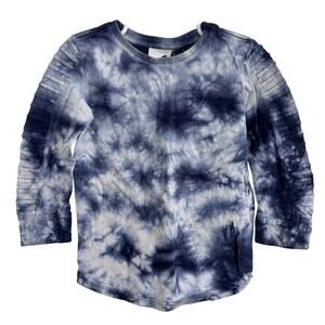 Cotton On Blue & White Tie Dye Long Sleeve Biker Shirt Size 2